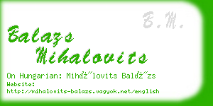 balazs mihalovits business card